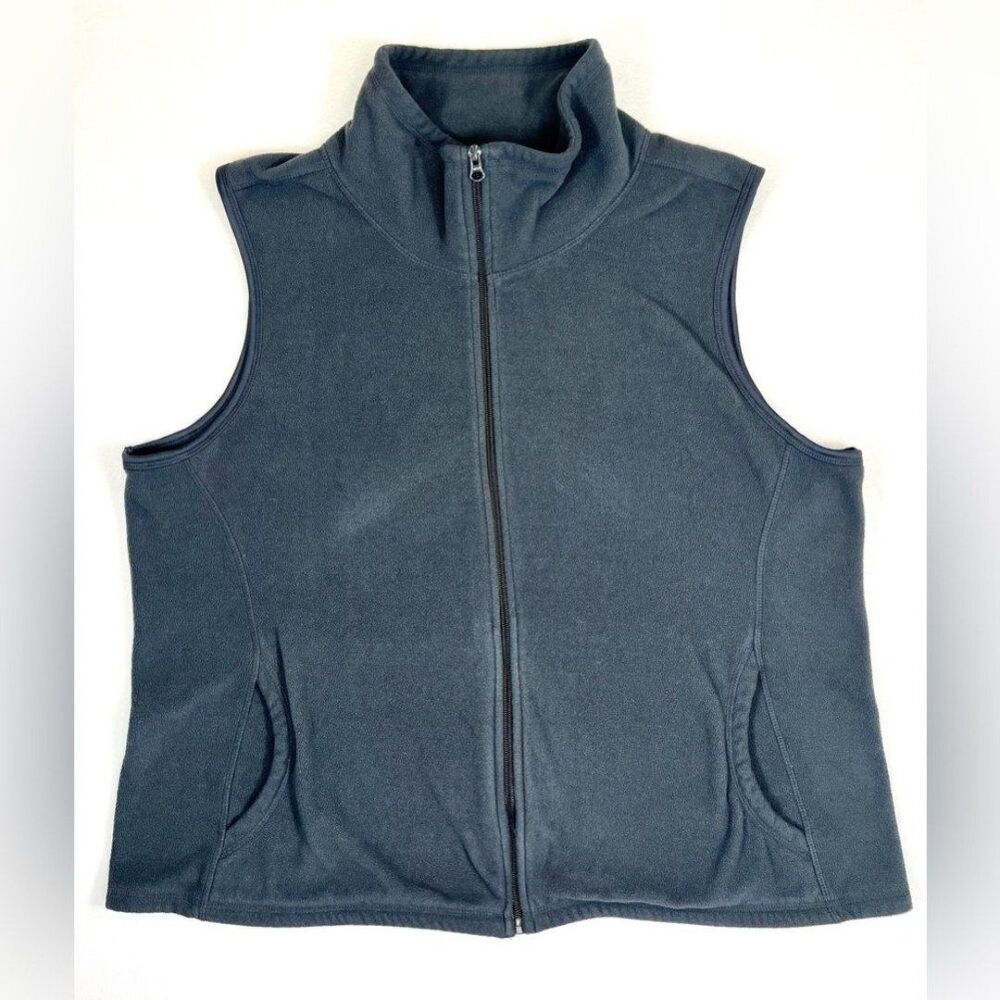 OLD NAVY Women's Micro Fleece Lined Fitted Navy Vest Gorpcore Cozy Size XXL‎